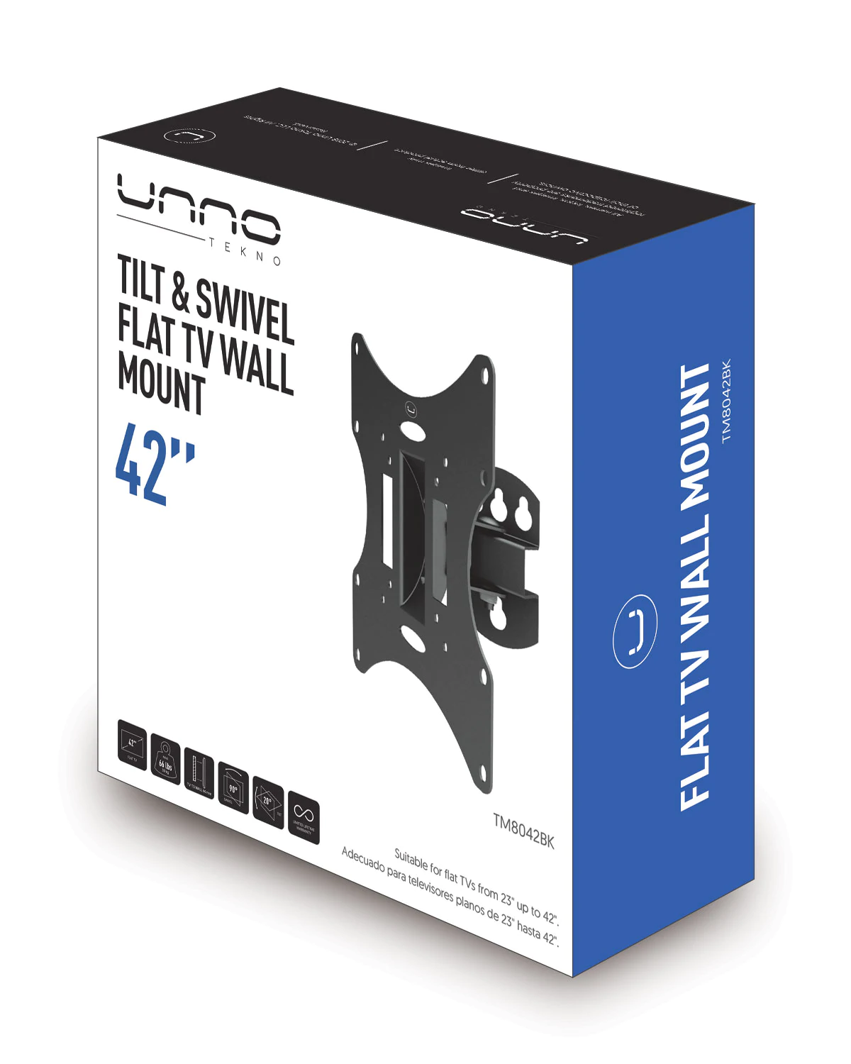 SOPORTE DE PARED PARA TV INCLINABLE Y GIRATORIO 42" TM8042BK