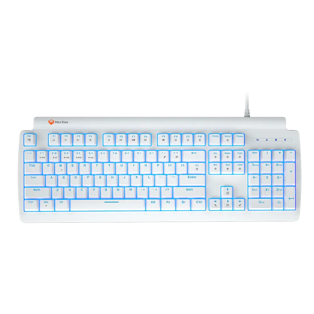 Teclado para juegos blanco Interruptores azules mecánicos MK600MX 