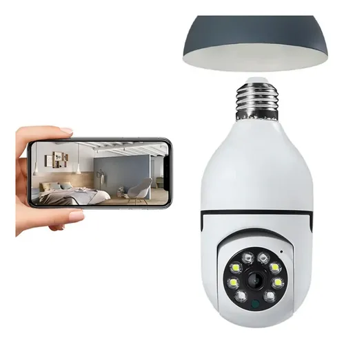 Cámara Seguridad Tipo Bombillo Full HD Panorámica 360° Wifi