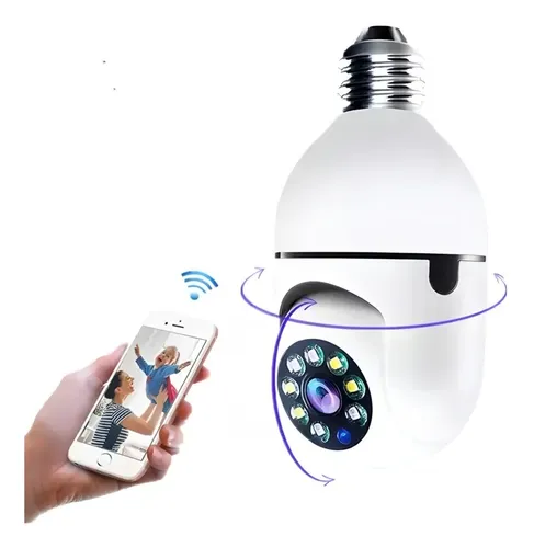 Cámara Seguridad Tipo Bombillo Full HD Panorámica 360° Wifi - Imagen 2