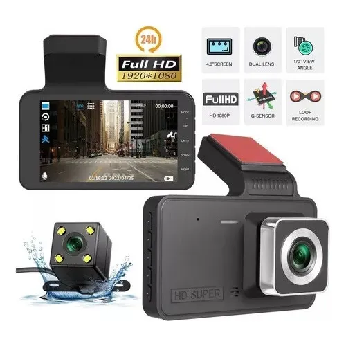 Cámara Auto Dual Delantera Trasera 1080p Nocturna Full Hd - Imagen 3
