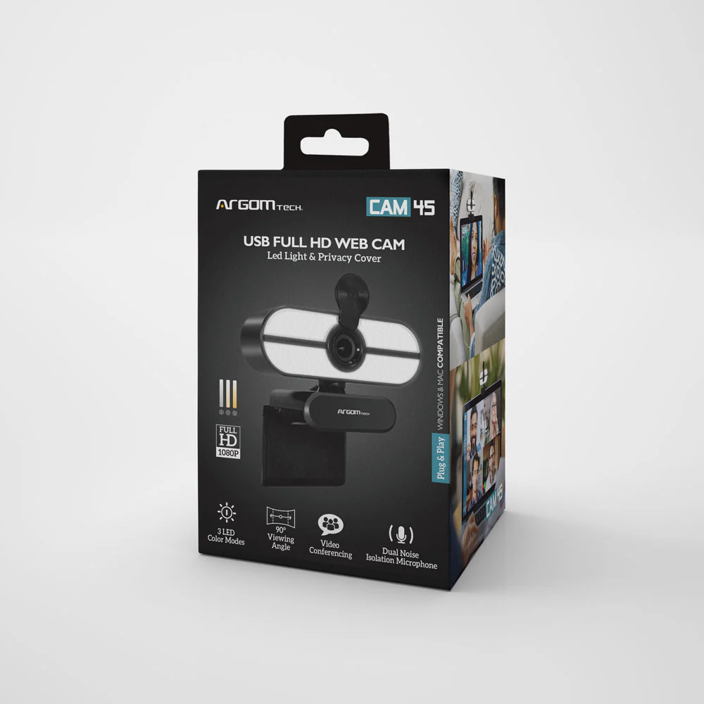Cámara web Full HD 1080P con micrófono y LED CAM45 - Imagen 2