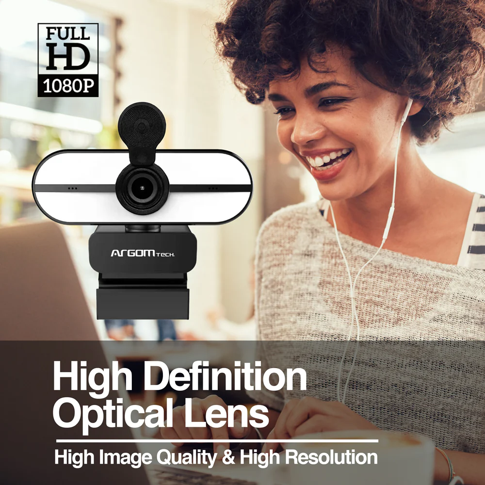 Cámara web Full HD 1080P con micrófono y LED CAM45 - Imagen 3