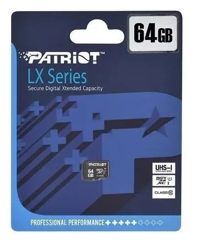Memoria Para Celular Micro Sd 64gb Clase10 Patriot 80MB/s