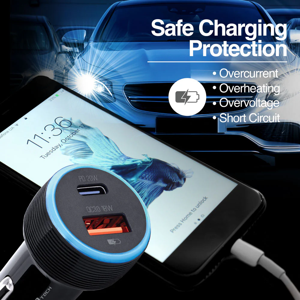 Cargador de coche Force C1 38 W PD Tipo-C + USB - Imagen 3