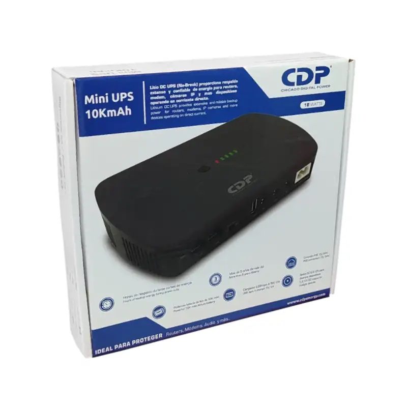 Mini Ups Cdp 10000mAh Puerto Usb, Poe Bateria Litio 