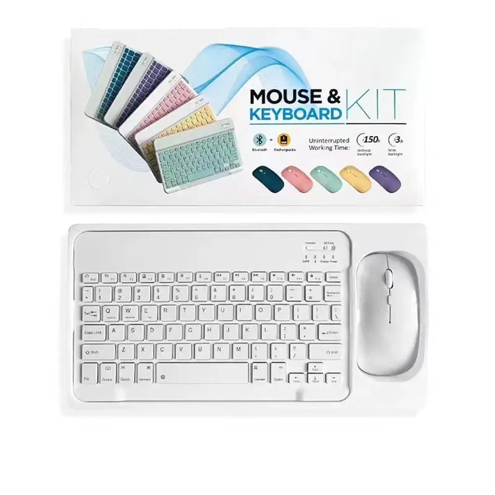 Kit Teclado Y Mouse Inalámbrico Bluetooth Keyboard Portatil