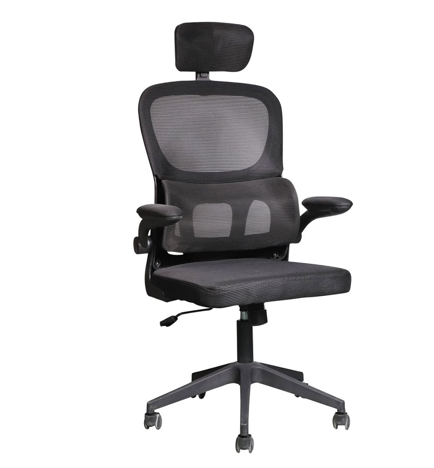 Silla de oficina con soporte lumbar y reposa cabeza