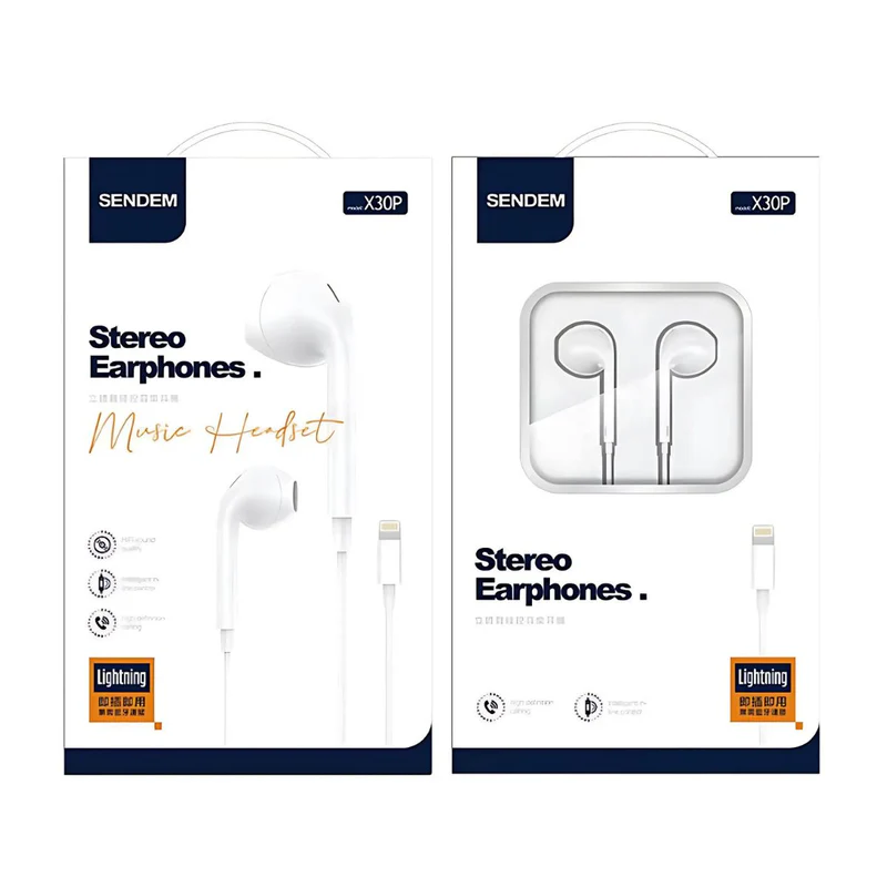 Auriculares Con Conector Lightning. Audífonos Con Micrófono Y Control De Volumen. Compatible Con Apple.