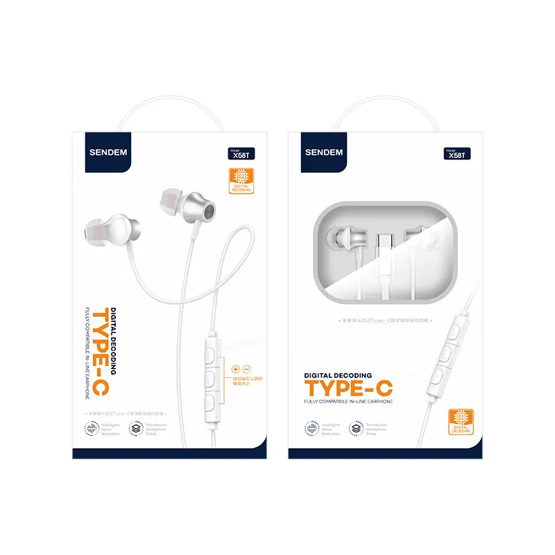 Auriculares STEREO MUSIC EARPHONE TIPO C   G14T SENDEM